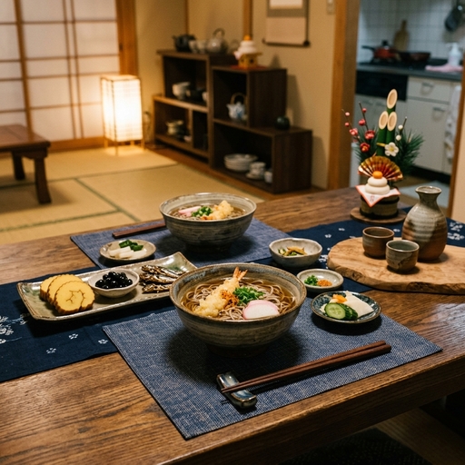 New Year soba table